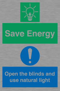 Save Energy open the blinds and use natural light
